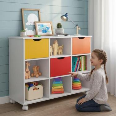 Imagem de Nicho Organizador Para Quarto Infántil 3 Gavetas - Casa H, Branco Colo