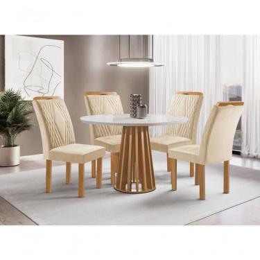 Imagem de Sala De Jantar 4 Cadeiras C Vidro 1,0m - Dublin - Sky Móveis