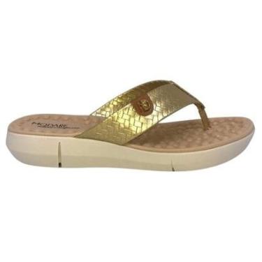 Imagem de Chinelo Tamanco Ortopédico Modare Dourado E Camel - 41448-Feminino