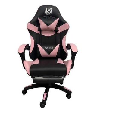 Imagem de Cadeira Gamer VG Rosa Reclinável conforto e estilo com design ergonômi
