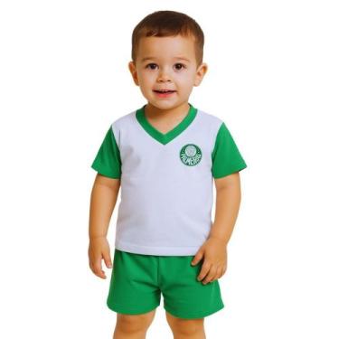 Imagem de Pijama Infantil Palmeiras Manga Curta Oficial - Rêve D'Or, Tam 2