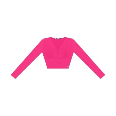Imagem de Blusa Cropped Juvenil Manga Longa Minty Rosa-Feminino