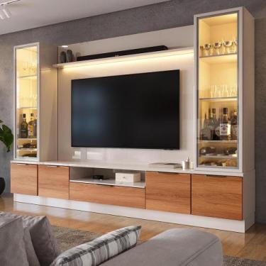 Imagem de Estante Home Para TV Até 75 Noble 270cm Com 2 Cristaleiras LED E Porta