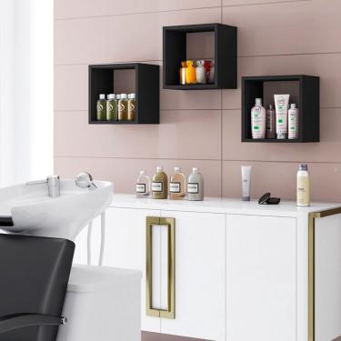 Imagem de Kit 03 Nicho Decorativo Quarto Sala Recepção Salão De Beleza Preto