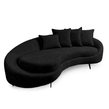 Imagem de Sofá 3 Lugares 2,30m Living Orgânico Medelim - élpis Móveis Boucle Preto