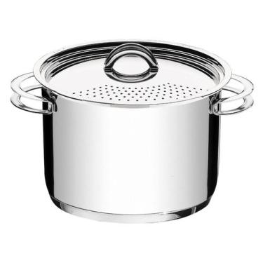 Imagem de Espagueteira Tramontina Solar Aço Inox Fundo Triplo 24 cm 7,7 Litros