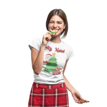 Imagem de Camiseta Baby Look Feliz Natal Boas Festas Branca - Del France, M