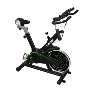 Imagem de Bicicleta Ergométrica Spinning Kikos Max KS5 Fitness Cardio Musculação com Roda de inércia de 10Kg. silenciosa, resistente e ajustável; assento e guidão reguláveis; Ideal para seus treinos.