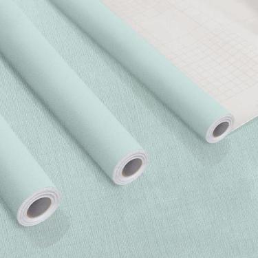 Imagem de Kit 3 Un Papel de Parede Modelo Adesivo Linho Verde Agua 500x60cm - Op