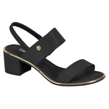 Imagem de Sandália Feminina Beira Rio Conforto Salto Grosso 8379221, Preto, 37