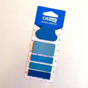 Imagem de Blocos e Marcadores Adesivos Cis Candy Stick Nuvem para Anotações e Marcação de Páginas Kit 2 Blocos e 3 Marcadores
