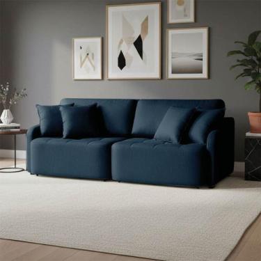 Imagem de Sofá 3 Lugares Retrátil Reclinável 200cm Breno Linho K01 - D Rossi - D