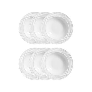 Imagem de CONJUNTO C/ 6 PRATOS FUNDO ROMA BRANCO Ø 22 cm - Porto Brasil Cerâmica
