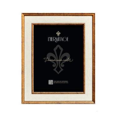 Imagem de Porta-retrato Frame poliestireno 15x20cm dourado e off-white -L Hermit