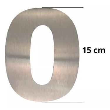 Imagem de Placa Residencial Casa Apartamento Aço Inox Número 0 - Biovis