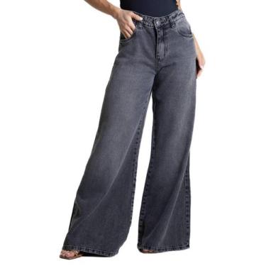 Imagem de Calça Jeans Sawary Super Wide Leg - 282322 - pretabr 44, Preto, 44