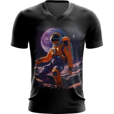 Imagem de Camiseta Gola V Astronauta Dance Vaporwave 6 - Kasubeck Store®, Baby L