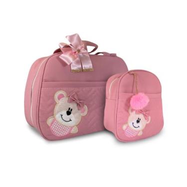 Imagem de Kit Bolsa Maternidade 2 Peças Grande Impermeável + Mochila + Trocador 