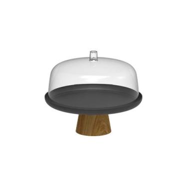 Imagem de Boleira Ou com Cúpula e Pé 25cm Linha Lume, Preto