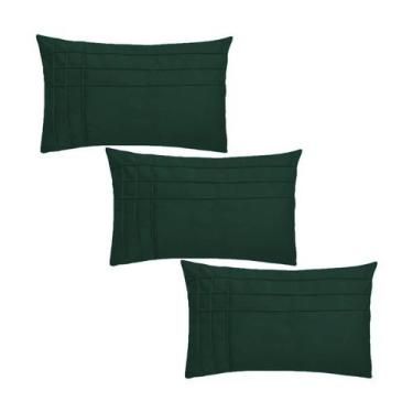 Imagem de Kit 3 Capas para Almofada Drapeada Line T Retangular em Veludo Várias 