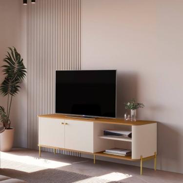 Imagem de Rack para TV ate 60 Polegadas 2 Portas com Pes Em MDF Tucupi JB Moveis