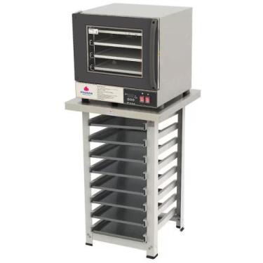 Imagem de Kit - Forno Turbo Elétrico Fast Oven PRP-004 Plus 220V Preto + Bancada