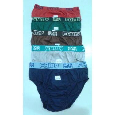 Imagem de Kit 6 Cuecas Slip de Algodão Ótima Qualidade ADULTO. - Famy