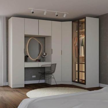 Imagem de Guarda-Roupa Modulado de Canto Obliquo 6 Peças 7 Portas Reflectas Orio