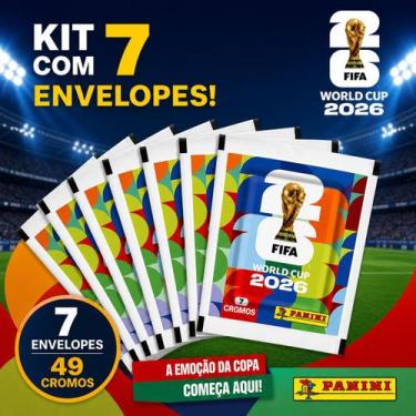 Imagem de Kit Com 7 Envelopes Figurinhas 49 Cromos Copa Do Mundo Fifa 2026 Copa 