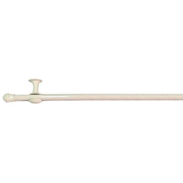 Imagem de Kit Varão Simples Para Cortina 2,00m Vilela Metalizado 100% Ferro - Marfim