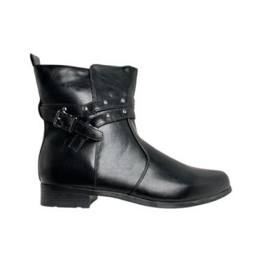 Imagem de Bota Mooncity Cano curto Salto 3 cm Casual Feminino, Preto, 38