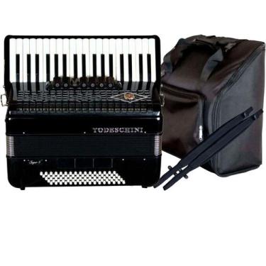 Imagem de Acordeon 37 teclas e 80 baixos preto com bag yw870 todeschini