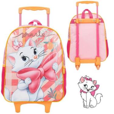 Imagem de Mochila Escolar de Roda Infantil Mala com Rodas Disney Gata Marie Xery