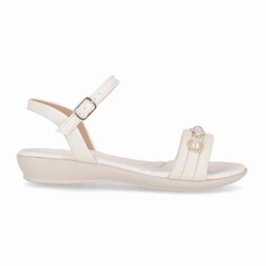 Imagem de Sandália Feminina Confort Piccadilly Perola Delicada 500403, Creme, 35