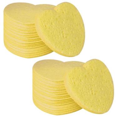Imagem de Esponjas faciais Spunspon 100 unidades de celulose em forma de coração