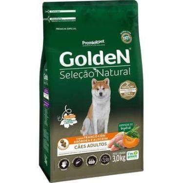 Imagem de Ração Seca Golden Seleção Natural para cães adultos sabor frango, abób