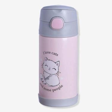 Imagem de Garrafa Infantil Canudo 400Ml - I Love Cats - ZC 10071954 - Zona Criat