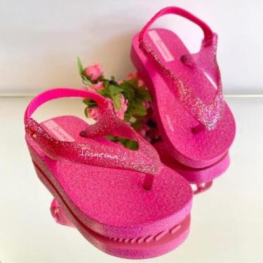 Imagem de Chinelo bebê com glitter e tira elástica Ipanema Sandália, Violeta, 19