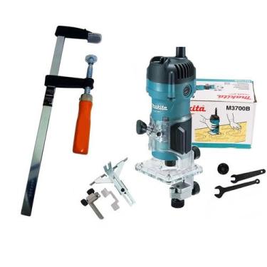 Imagem de Tupia Elétrica Makita modelo M3700b 530W + Grampo Sargento, 220V