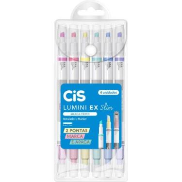 Imagem de Caneta Marca Texto CIS Lumini EX SLIM 6 Cores Estojo - Sertic