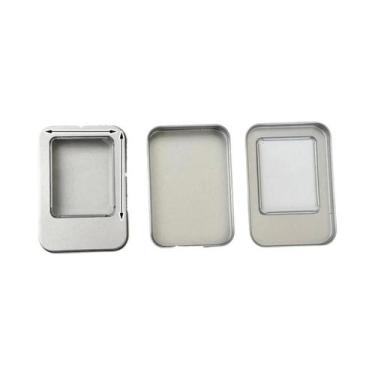 Imagem de Caixa De Armazenamento De Photocard Mini Portátil Prateada À Prova De 