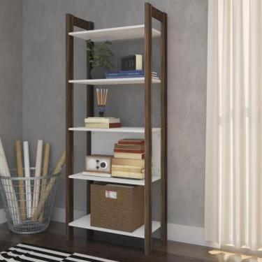 Imagem de Estante de Livros 65CMX165,5cm 5 Prateleiras Az Branco - Tecno Mobili