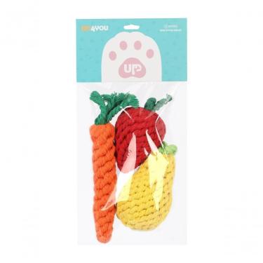 Imagem de Brinquedo Pet Up4you PB24006UP Pequeno Porte Algodão Kit com 3 Unidades
