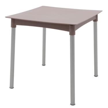 Imagem de Mesa Diana 4 Lugares Quadrada Tampo Plástico 70CM Camurça Café Tramontina