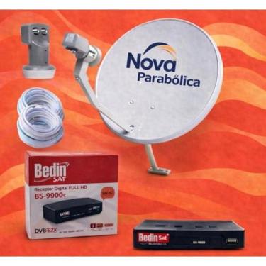 Imagem de Kit Nova Parabólica, 1 Receptor Bedin BS9900s + Antena Ku + Lnbf Duplo