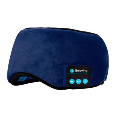 Imagem de Máscara Dormir Sem Fio Fone De Ouvido Bluetooth Musica Viagem Tecido F
