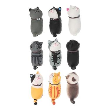 Imagem de 9 Unidades Enfeites De Gato Figuras De Animais Cachorros Série Mini Gato Brinquedo De Gatos Em Miniatura Estatuetas De Animais Animal Jogo De Mini Animais De Papel Pvc