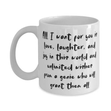 Imagem de Beautiful Wife Gifts, All I want for you is love, laughter, and joy in this world and unlimited, Inspire 325 g Caneca para esposa de marido