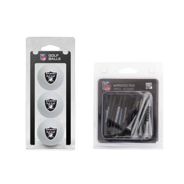 Imagem de Team Golf Bolas de golfe impressas com logotipo NFL Oakland Raiders (3 unidades) e camisetas de golfe regulamentadas de 6,9 cm (50 unidades), multicoloridas