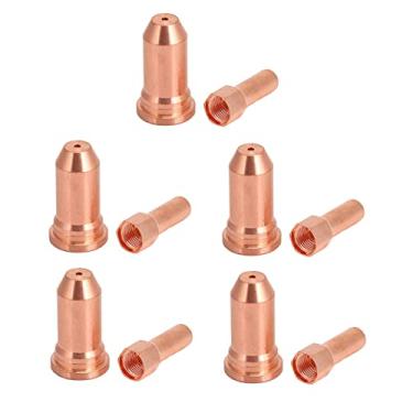 Imagem de Consumíveis da tocha de corte a plasma, 10 peças de reposição de bico de eletrodo de cobre para PT-80 PT-100